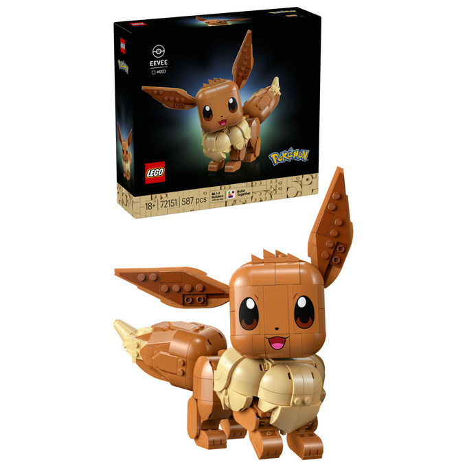 Lego 72151 Pokémon Set da Costruzione Eevee Figure Snodabile 587 Pezzi per Adulti 18+ colore Multicolore
