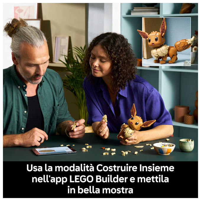 Lego 72151 Pokémon Set da Costruzione Eevee Figure Snodabile 587 Pezzi per Adulti 18+ colore Multicolore