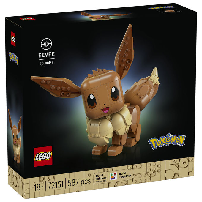 Lego 72151 Pokémon Set da Costruzione Eevee Figure Snodabile 587 Pezzi per Adulti 18+ colore Multicolore