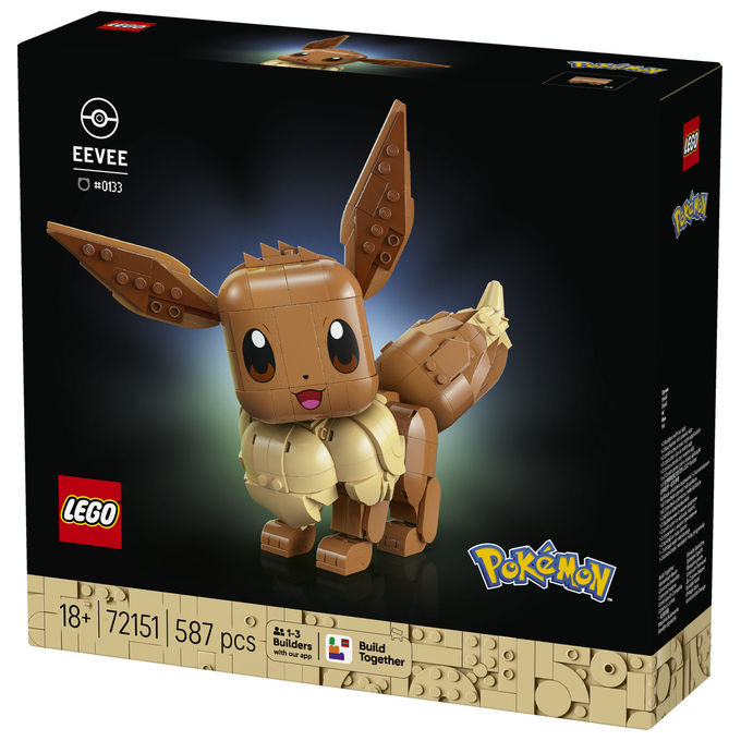 Lego 72151 Pokémon Set da Costruzione Eevee Figure Snodabile 587 Pezzi per Adulti 18+ colore Multicolore