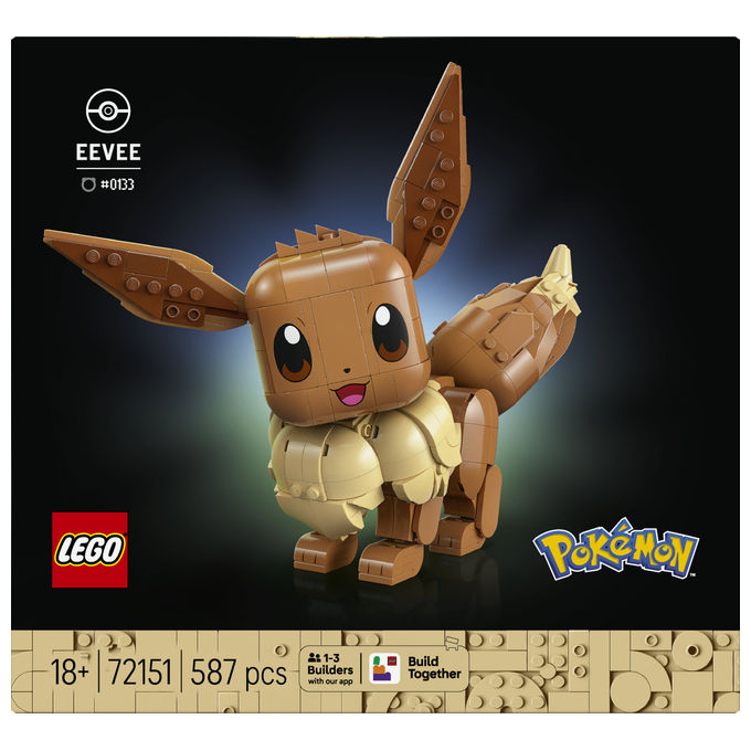 Lego 72151 Pokémon Set da Costruzione Eevee Figure Snodabile 587 Pezzi per Adulti 18+ colore Multicolore