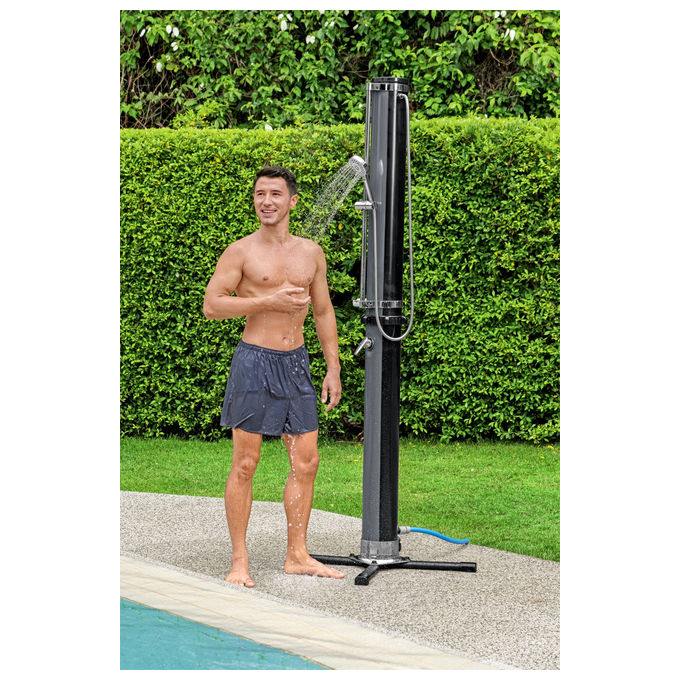 Bestway 58696 SolarFlow Doccia Solare da Esterno 35 L con Miscelatore Soffione Regolabile e Portaoggetti colore Nero