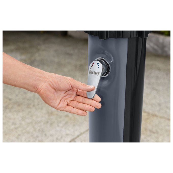 Bestway 58696 SolarFlow Doccia Solare da Esterno 35 L con Miscelatore Soffione Regolabile e Portaoggetti colore Nero
