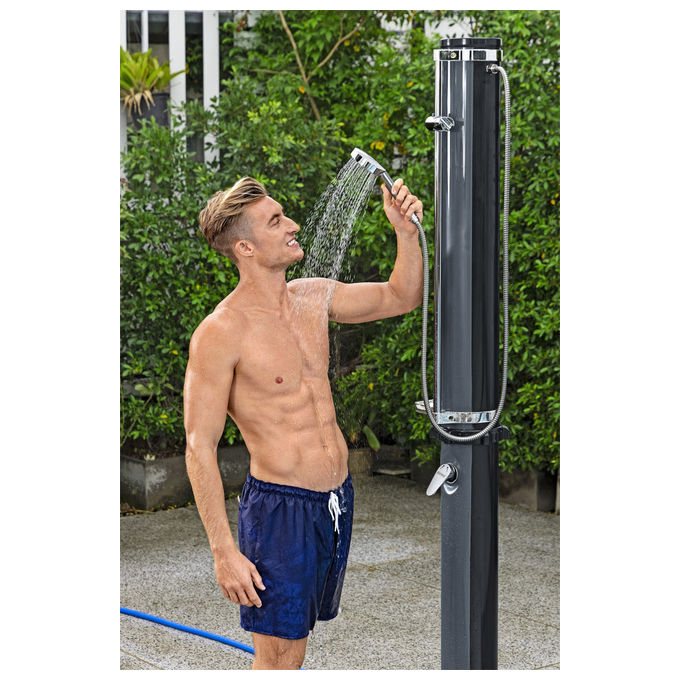 Bestway 58696 SolarFlow Doccia Solare da Esterno 35 L con Miscelatore Soffione Regolabile e Portaoggetti colore Nero