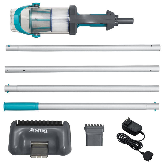 Bestway 58946 AquaGrip Aspiratore per Piscina a Batteria 2 in 1 90 min autonomia LED colore Grigio