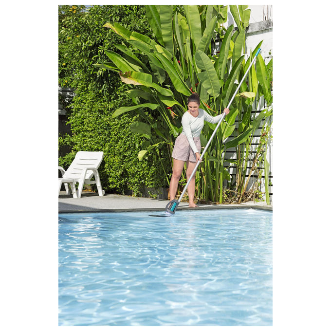 Bestway 58946 AquaGrip Aspiratore per Piscina a Batteria 2 in 1 90 min autonomia LED colore Grigio