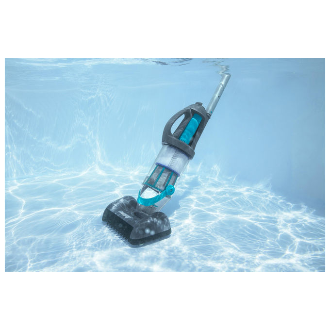 Bestway 58946 AquaGrip Aspiratore per Piscina a Batteria 2 in 1 90 min autonomia LED colore Grigio