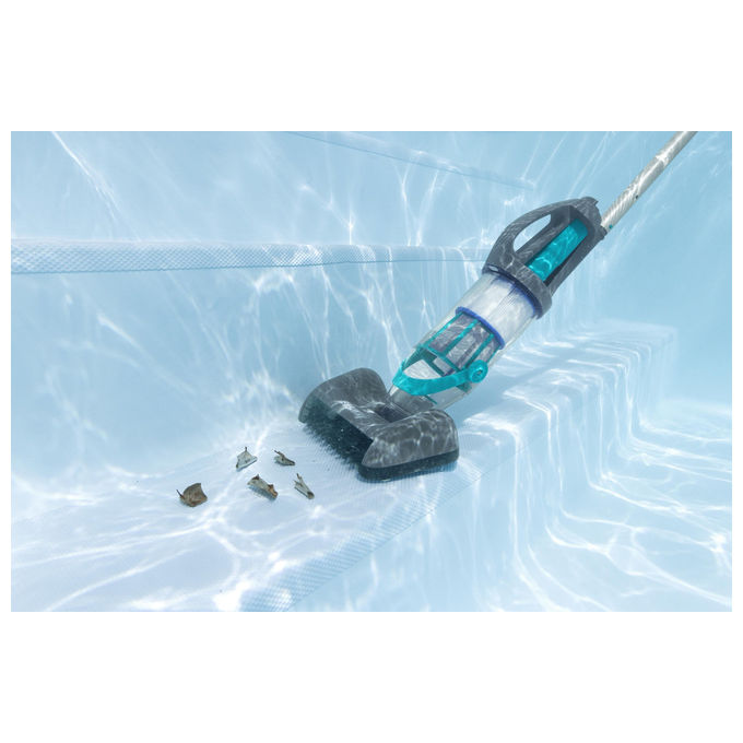 Bestway 58946 AquaGrip Aspiratore per Piscina a Batteria 2 in 1 90 min autonomia LED colore Grigio
