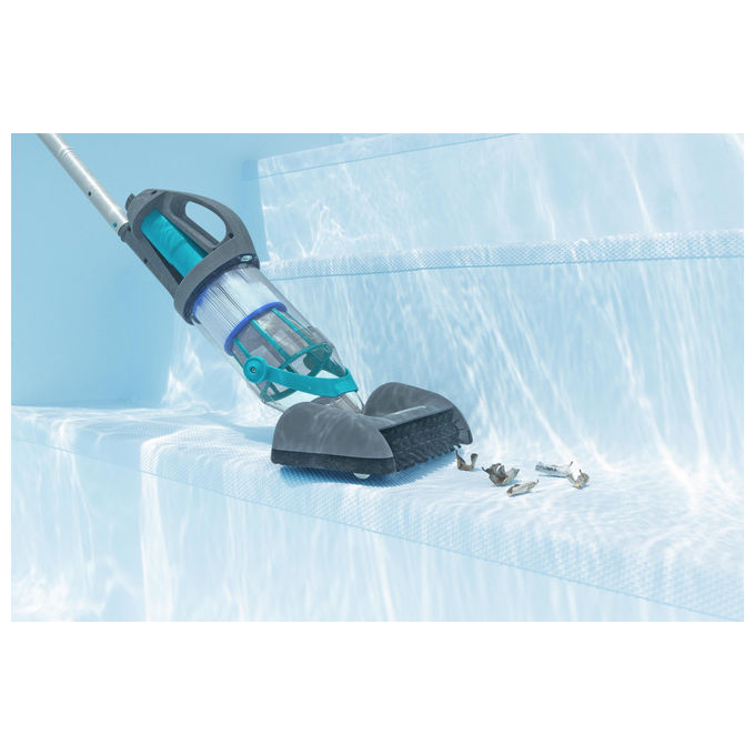 Bestway 58946 AquaGrip Aspiratore per Piscina a Batteria 2 in 1 90 min autonomia LED colore Grigio