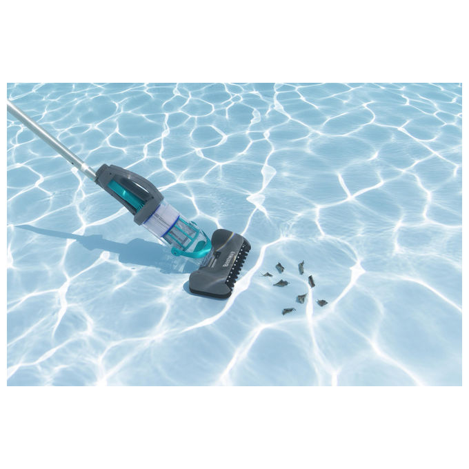 Bestway 58946 AquaGrip Aspiratore per Piscina a Batteria 2 in 1 90 min autonomia LED colore Grigio