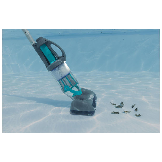 Bestway 58946 AquaGrip Aspiratore per Piscina a Batteria 2 in 1 90 min autonomia LED colore Grigio
