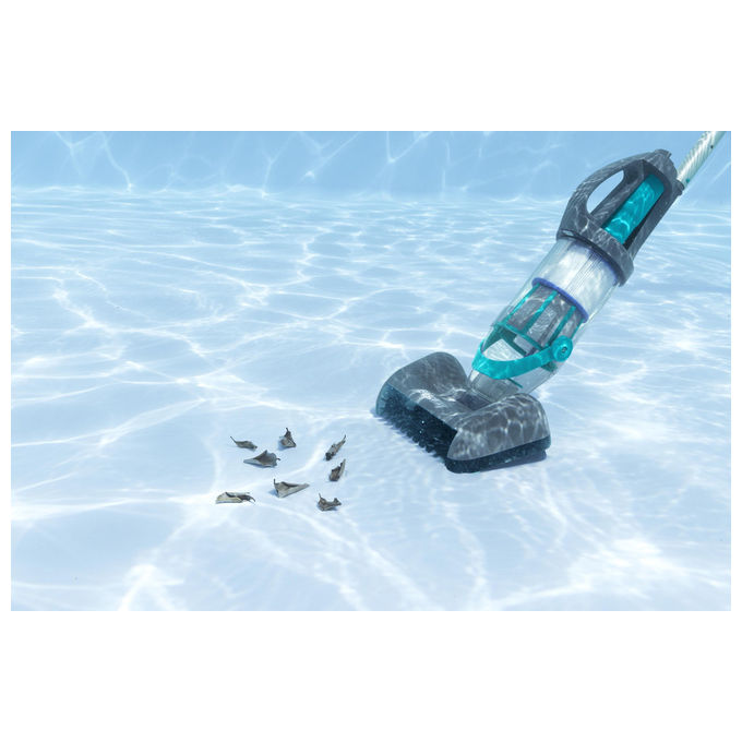 Bestway 58946 AquaGrip Aspiratore per Piscina a Batteria 2 in 1 90 min autonomia LED colore Grigio