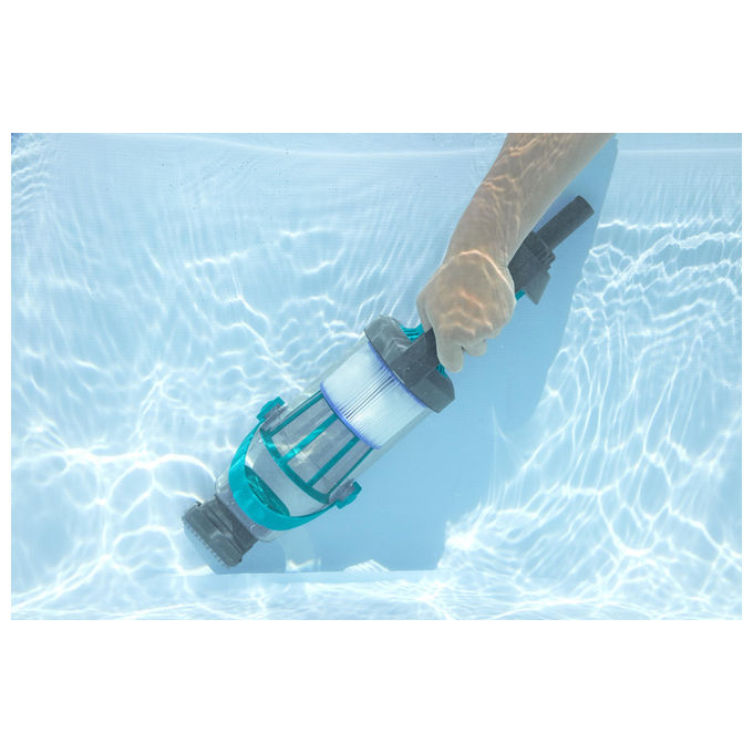 Bestway 58946 AquaGrip Aspiratore per Piscina a Batteria 2 in 1 90 min autonomia LED colore Grigio