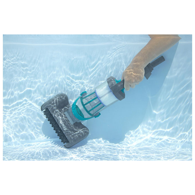 Bestway 58946 AquaGrip Aspiratore per Piscina a Batteria 2 in 1 90 min autonomia LED colore Grigio