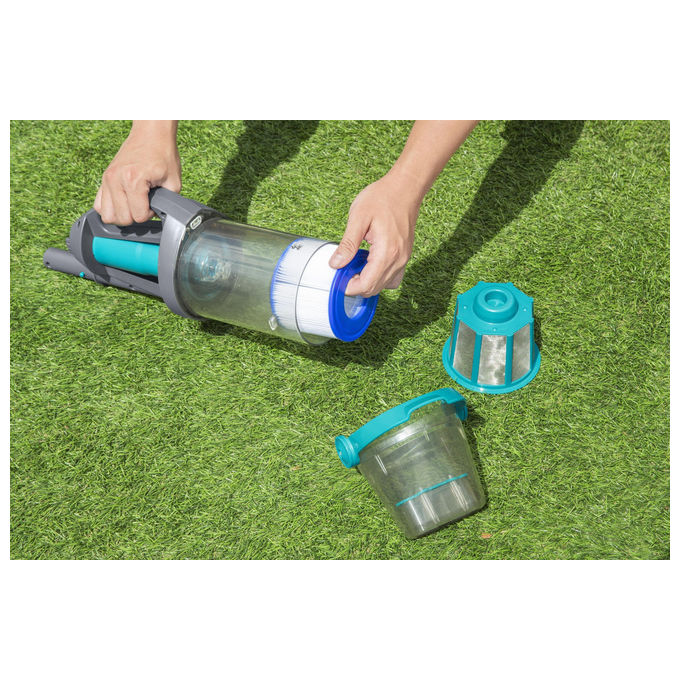 Bestway 58946 AquaGrip Aspiratore per Piscina a Batteria 2 in 1 90 min autonomia LED colore Grigio