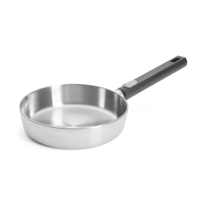 Woll 1524LCS Logic Steel Padella 24 cm acciaio inox 5 strati manico removibile tutti i piani cottura senza PFAS