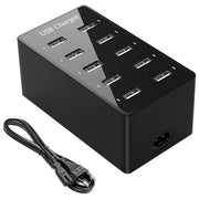 Majestic CHARGEO 10 Stazione di Ricarica USB 10 Porte USB A 5V 2A per Porta 100W Ventola Raffreddamento colore Nero