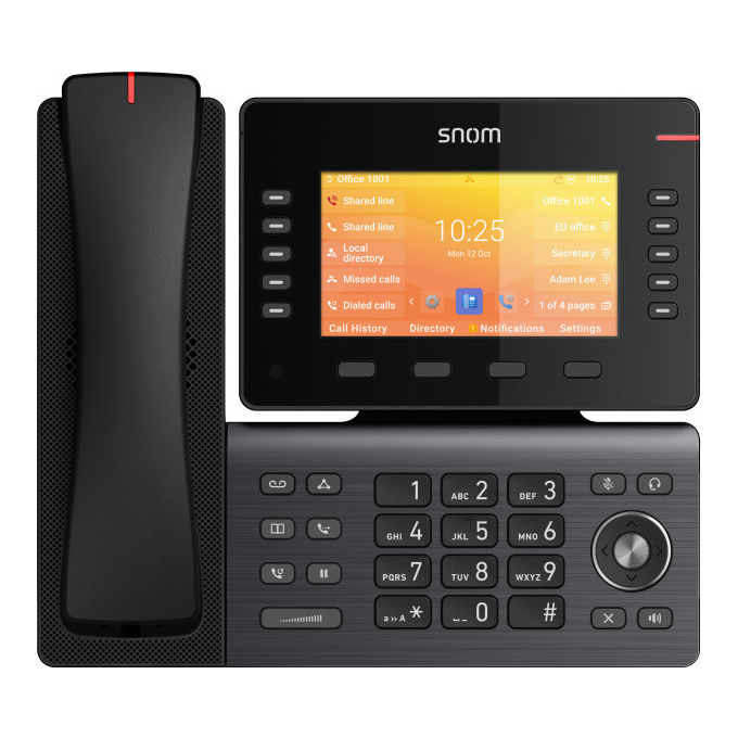 Snom D892M Telefono IP VoIP Display TFT 5'' Wi-Fi Bluetooth DECT Gigabit Ethernet PoE colore Nero