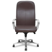 Piqueras Y Crespo 115DBSP463 Caudete Poltrona ufficio ergonomica ecopelle schienale alto braccioli fissi ruote 360° colore Marrone