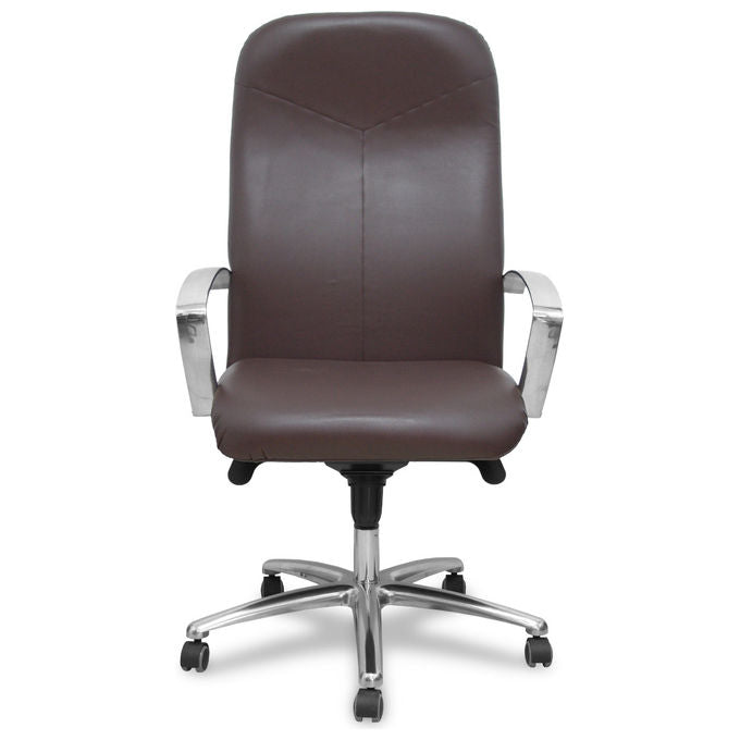 Piqueras Y Crespo 115DBSP463 Caudete Poltrona ufficio ergonomica ecopelle schienale alto braccioli fissi ruote 360° colore Marrone