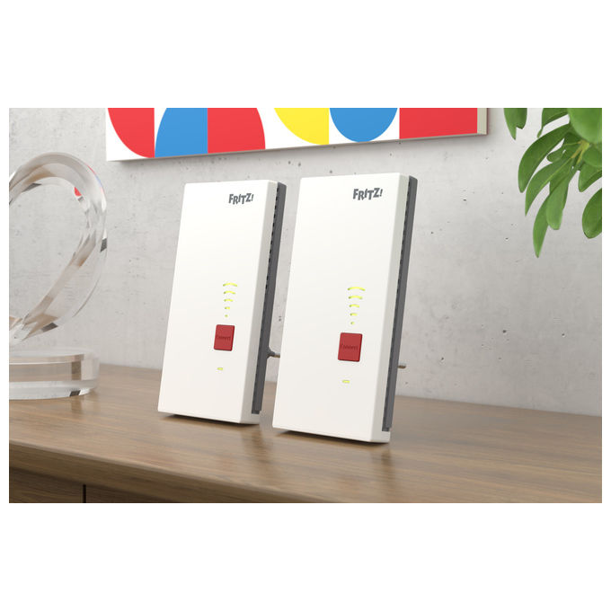 Fritz! 20003138 Mesh Set 2700 Ripetitore di rete Wi-Fi 7 Dual-band 2.4 5 GHz 6448 Mbit-s 2.5 Gigabit Ethernet colore Bianco