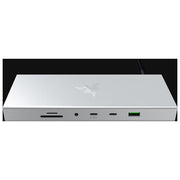 Razer RC21-02280200-R3EK USB4 Docking Station 14 porte USB-C 4K 120Hz Gigabit Ethernet 100W colore Argento