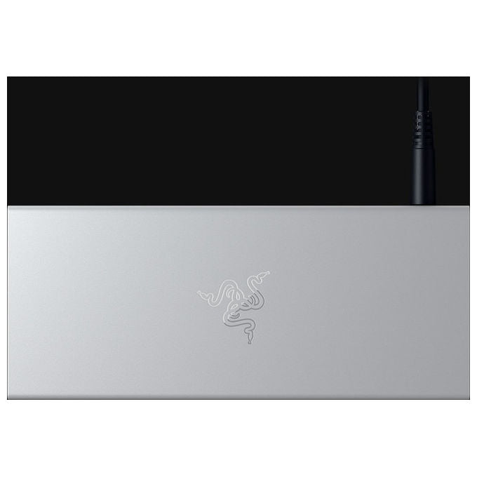 Razer RC21-02280200-R3EK USB4 Docking Station 14 porte USB-C 4K 120Hz Gigabit Ethernet 100W colore Argento