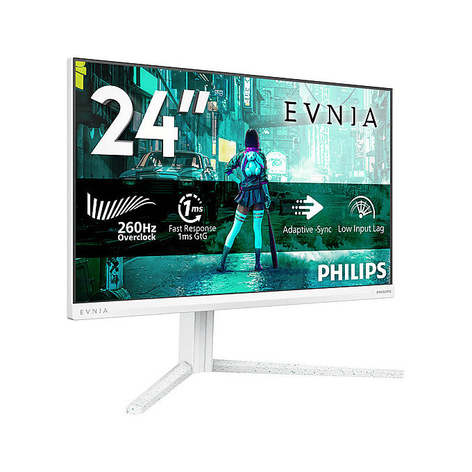 Philips 24M2N3201P Evnia 3000 Monitor Gaming 23,8'' Fast IPS FHD 260Hz 1ms HDR10 Adaptive Sync G-Sync Compatible colore Bianco
