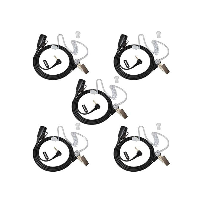 BigBuy Tech S6502637 Auricolari con Microfono PTT per Walkie Talkie Motorola TLKR T80 T60 T62 32 Ohm 72 dB colore Multicolore