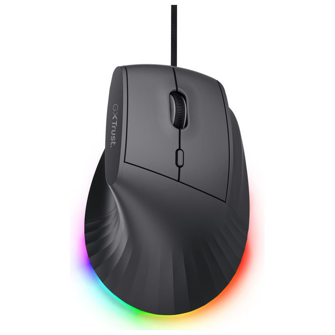 Trust 26024 GXT 145 Rexxa Mouse Gaming Ergonomico Verticale USB 12800 DPI RGB 10 Pulsanti Programmabili colore Nero
