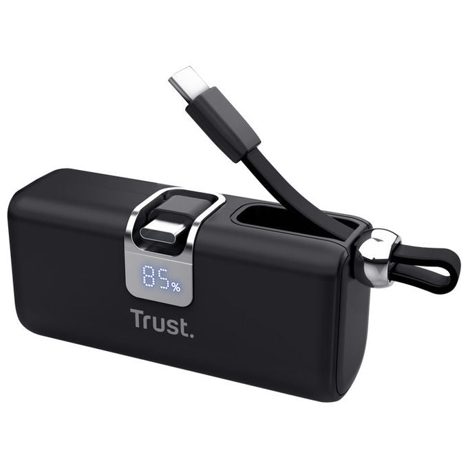 Trust 26104 PACTO Powerbank 5000 mAh 20W PD Cavo USB-C Integrato Display LED colore Nero