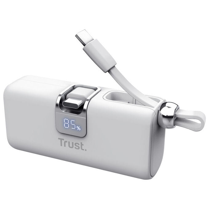 Trust 26105 Pacto Powerbank 5000 mAh Power Delivery 20W USB-C Display integrato colore Bianco