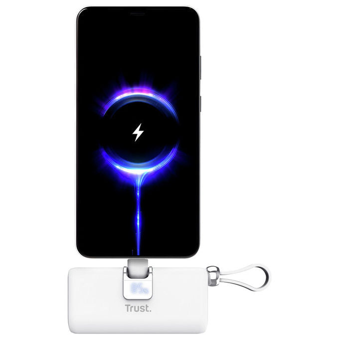 Trust 26105 Pacto Powerbank 5000 mAh Power Delivery 20W USB-C Display integrato colore Bianco