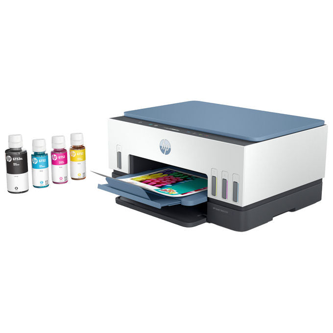 HP 2H1W2A Smart Tank 670 Stampante Multifunzione Inkjet A4 Wi-Fi Bluetooth Stampa Copia Scansione 12 ppm colore Bianco Blu