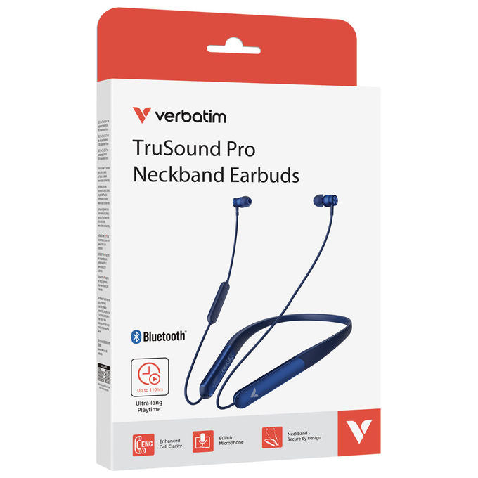 Verbatim 30204 TruSound Pro Auricolari Wireless Bluetooth 5.4 Passanuca ENC 110h USB-C colore Blu