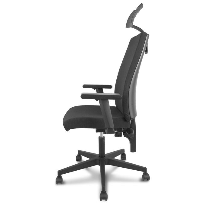 Piqueras y Crespo 322NECC I-Line Sedia ergonomica da ufficio tessuto braccioli regolabili poggiatesta 120 Kg colore Nero