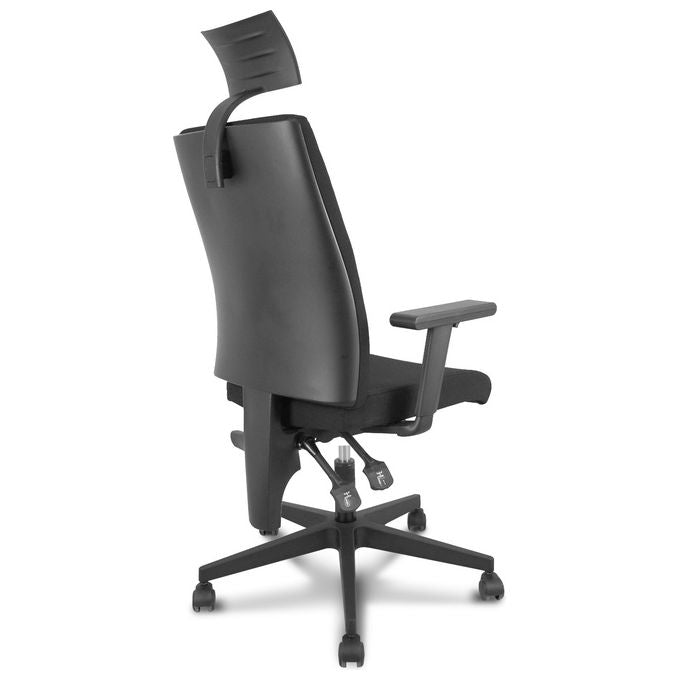 Piqueras y Crespo 322NECC I-Line Sedia ergonomica da ufficio tessuto braccioli regolabili poggiatesta 120 Kg colore Nero