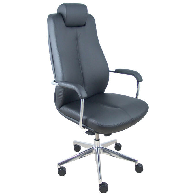 Piqueras y Crespo 324BSP840CRRF Sonata Poltrona Direzionale Ufficio Similpelle Braccioli Fissi Poggiatesta 120 Kg colore Nero