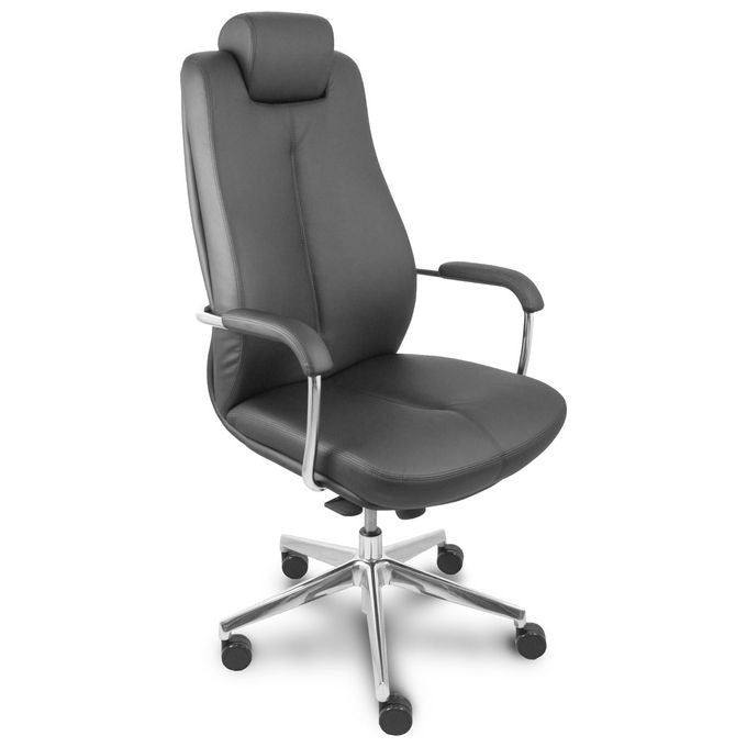 Piqueras y Crespo 324BSP840CRRF Sonata Poltrona Direzionale Ufficio Similpelle Braccioli Fissi Poggiatesta 120 Kg colore Nero