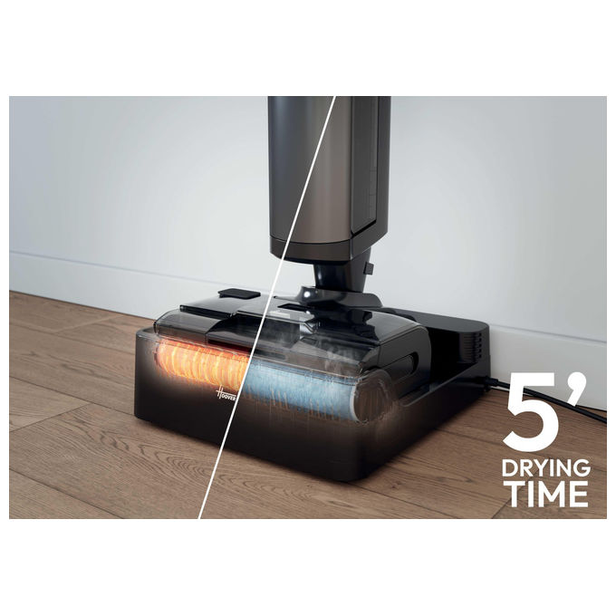 Hoover HW600 011 HW6 Ultra Clean Aspirapolvere lavapavimenti senza fili Secco e Bagnato 20000 Pa autonomia 50 min 400 m² 78 dB colore Nero