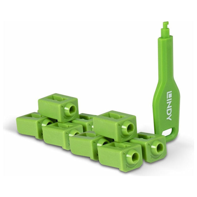 Lindy 47912 Bloccaporte SFP con chiave 10 pz colore Verde