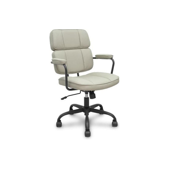 Piqueras y Crespo OPTI518 Sedia Operativa Ecopelle Braccioli Fissi Meccanismo Oscillante Ruote Nylon colore Beige