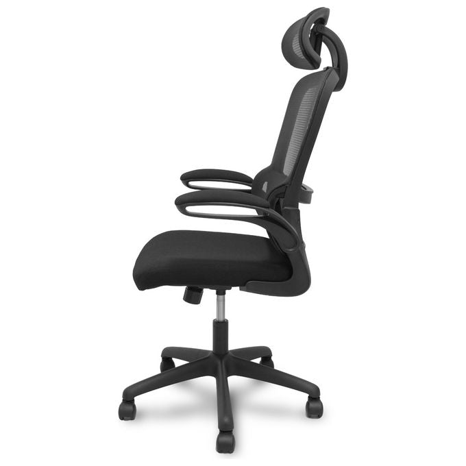 PIQUERAS Y CRESPO PRO525 Sedia operativa ergonomica schienale in rete poggiatesta regolabile braccioli supporto lombare 120 Kg colore Nero