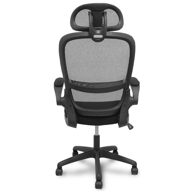 PIQUERAS Y CRESPO PRO525 Sedia operativa ergonomica schienale in rete poggiatesta regolabile braccioli supporto lombare 120 Kg colore Nero