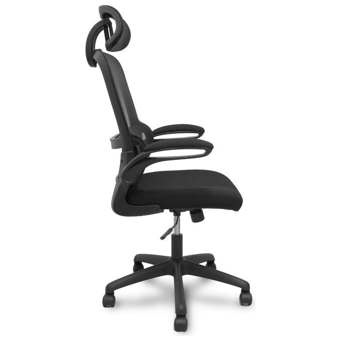 PIQUERAS Y CRESPO PRO525 Sedia operativa ergonomica schienale in rete poggiatesta regolabile braccioli supporto lombare 120 Kg colore Nero