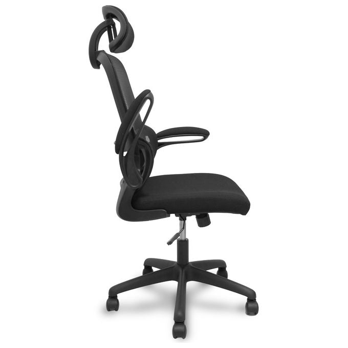 PIQUERAS Y CRESPO PRO525 Sedia operativa ergonomica schienale in rete poggiatesta regolabile braccioli supporto lombare 120 Kg colore Nero