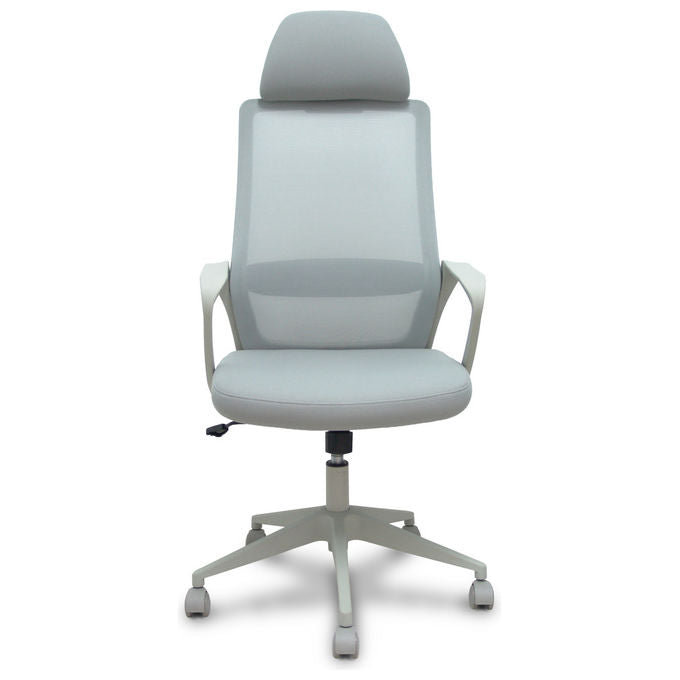 Piqueras y Crespo PRO534 FORÖL Sedia Operativa Ergonomica Schienale a Rete Poggiatesta Regolabile Supporto Lombare 120 Kg colore Grigio