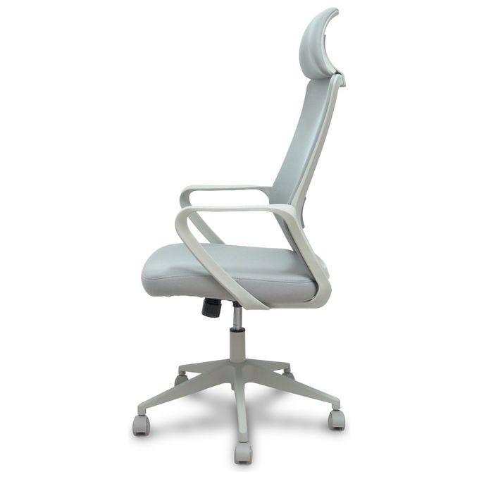 Piqueras y Crespo PRO534 FORÖL Sedia Operativa Ergonomica Schienale a Rete Poggiatesta Regolabile Supporto Lombare 120 Kg colore Grigio