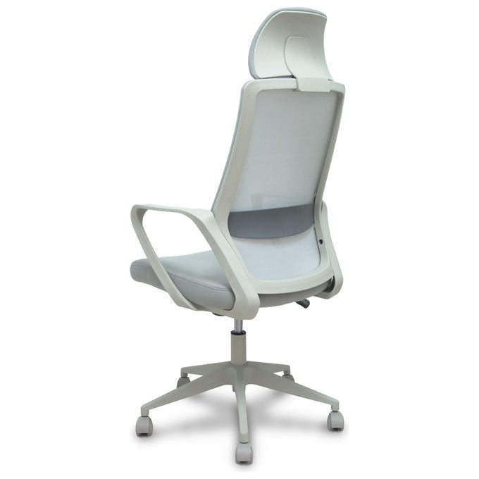 Piqueras y Crespo PRO534 FORÖL Sedia Operativa Ergonomica Schienale a Rete Poggiatesta Regolabile Supporto Lombare 120 Kg colore Grigio