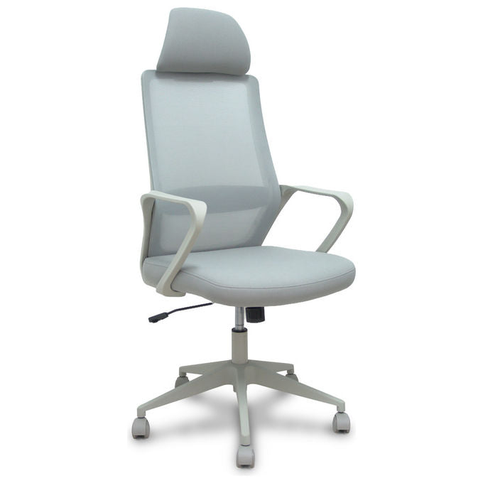 Piqueras y Crespo PRO534 FORÖL Sedia Operativa Ergonomica Schienale a Rete Poggiatesta Regolabile Supporto Lombare 120 Kg colore Grigio